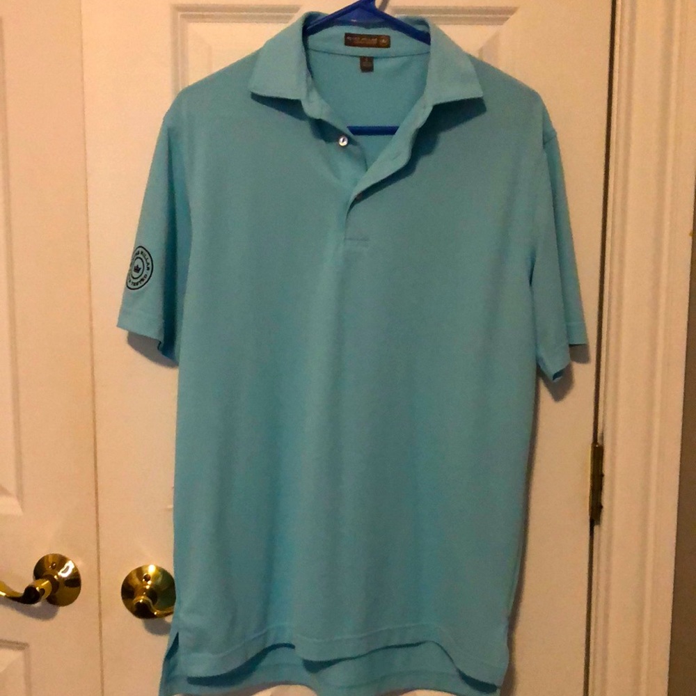 Peter Millar Men’s 3 Button Golf Polo Shirt. Gem